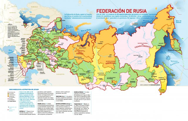 Europa, 2000 ca. Rusia. Federacin Rusa política.